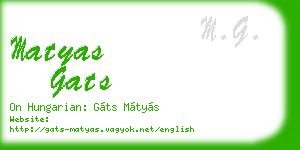 matyas gats business card